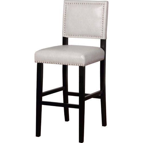 Brook Bar Stool in Dove Gray Leatherette & Black Wood